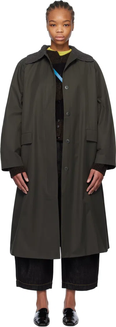 Cordera Green Crochet Trench Coat