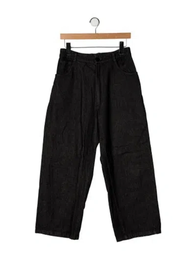 Pre-owned Cordera High-rise Wide Leg Jeans In Black