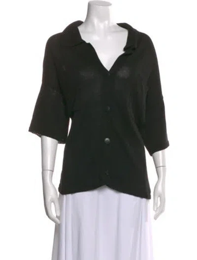 Pre-owned Cordera Linen V-neck Sweater In Green