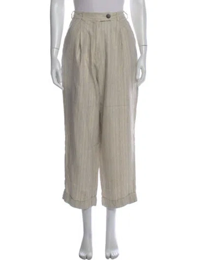 Pre-owned Cordera Linen Wide Leg Pants In Neutral