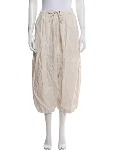 Pre-owned Cordera Linen Wide Leg Pants In Neutral