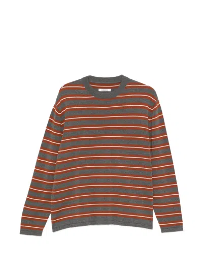 Cordera 스트라이프 긴소매 스웨터 In Gray