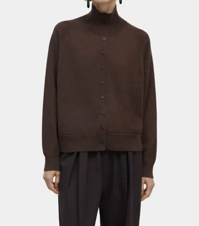 Cordera Merino Wool Buttoned Sweater In Espresso In Brown