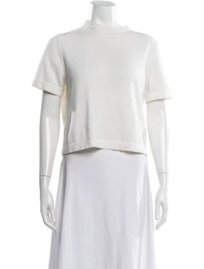 Pre-owned Cordera Merino Wool Crew Neck Sweater In White