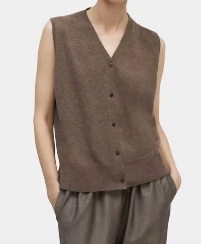 Cordera Merino Wool Lace Waistcoat Vest In Taupe In Brown