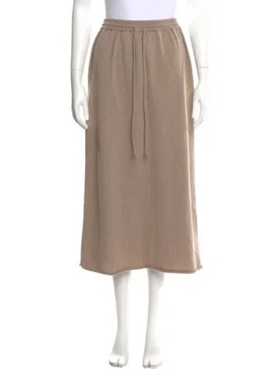 Pre-owned Cordera Merino Wool Midi Length Skirt In Neutral