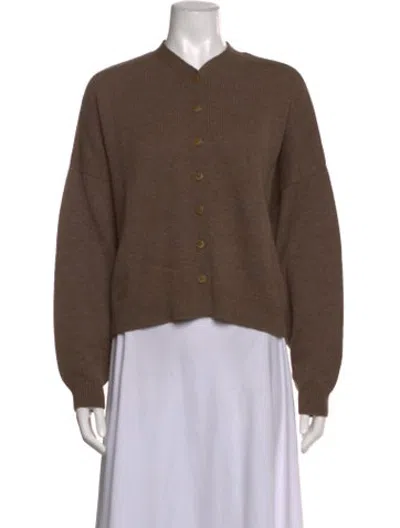 Pre-owned Cordera Merino Wool Open Front Sweater In Brown