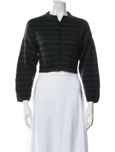 Pre-owned Cordera Merino Wool Striped Sweater In Black
