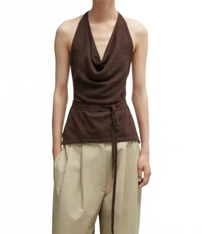 Cordera Merino Wool Tie Top In Brown