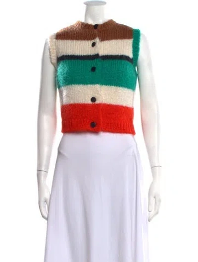Pre-owned Cordera Mohair Striped Top In Neutrals