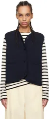 Cordera Navy Cotton Vest In Navy