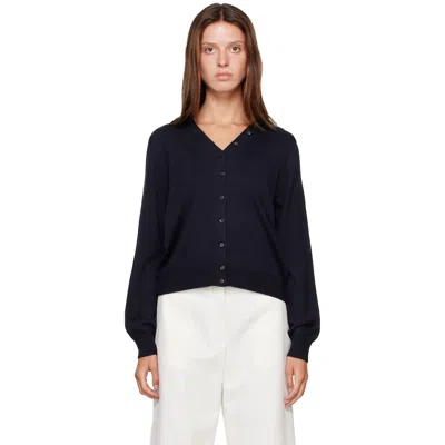 Cordera Navy Merino Wool Button Cardigan
