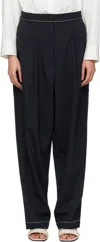 Cordera Navy Tailoring Stitch Trousers In Navy