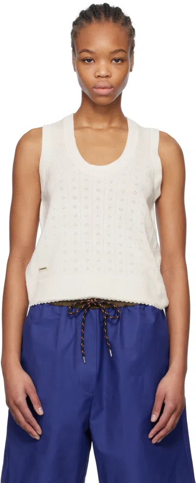 Cordera Off-white Pointelle Tank Top In Garza