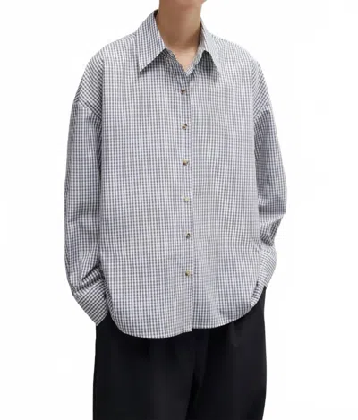 Cordera Oversized Vichy Shirt In Grey In Gray