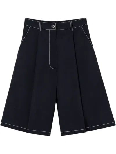 Cordera Pleated Bermuda Shorts In Navy