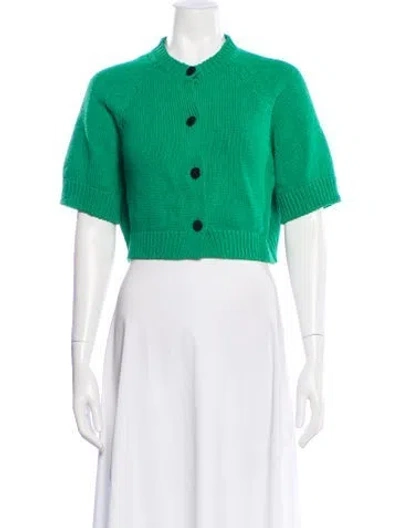 Pre-owned Cordera Printed Bolero In Green