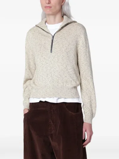 Cordera Quarter-zip Marl Sweater In 뉴트럴