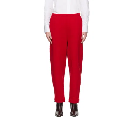 Cordera Red Fleece Lounge Pants In Animal Print