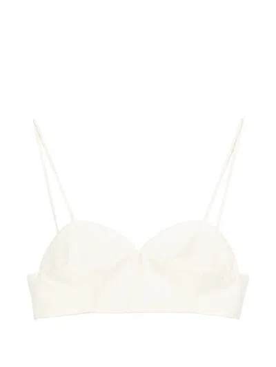 Cordera Ribbed Spaghetti-strap Top In White