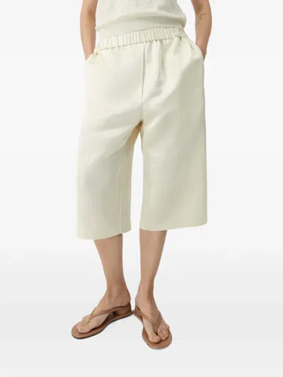Cordera Satin Cropped Trousers In Gray