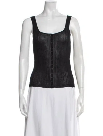Pre-owned Cordera Scoop Neck Sleeveless Top In Black