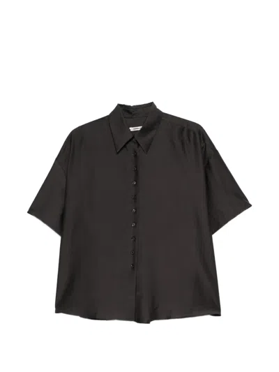 Cordera Short-sleeve Button-up Top In Black