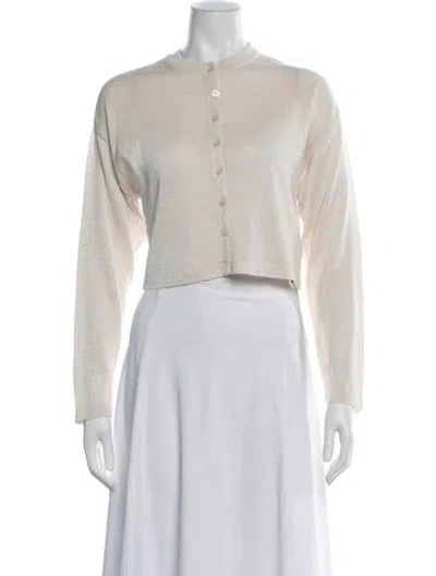 Pre-owned Cordera Silk Crew Neck Sweater In Neutrals