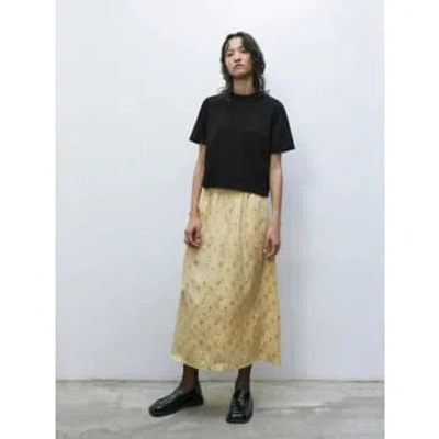 Cordera Silk Floral Skirt Jojoba In Black