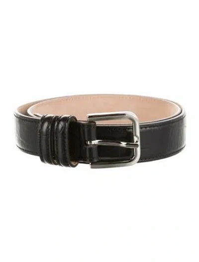 Pre-owned Cordera Skinny Leather Belt In Black