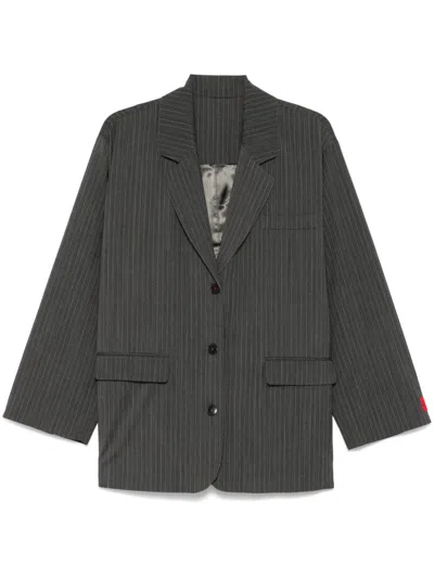 Cordera Striped Blazer In Grey
