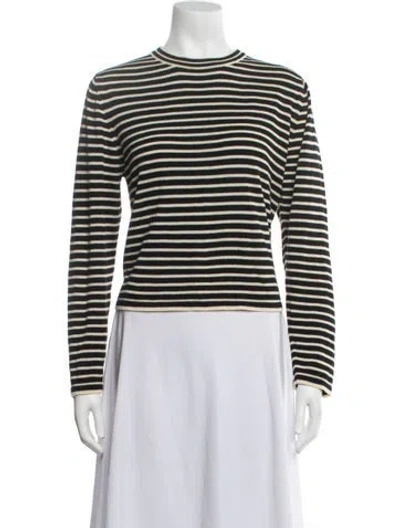Pre-owned Cordera Striped Crew Neck Sweater In Black