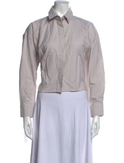 Pre-owned Cordera Striped Long Sleeve Button-up Top In Multicolor