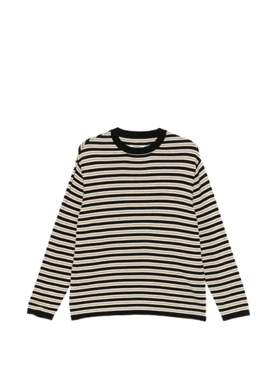 Cordera Striped Long-sleeve Sweater In Black