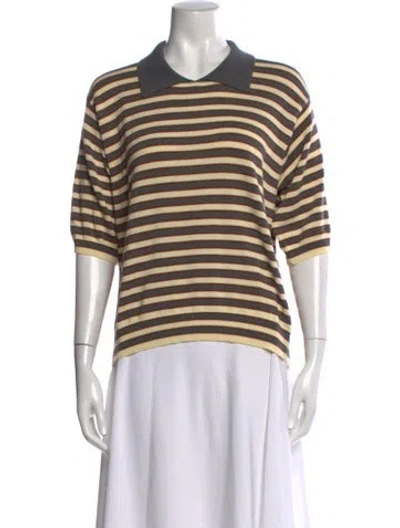 Pre-owned Cordera Striped Short Sleeve Polo In Multi