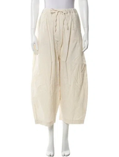 Pre-owned Cordera Striped Wide Leg Pants In Neutral