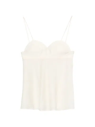 Cordera Sweetheart-neck Spaghetti-strap Top In White