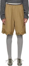 Cordera Taupe Embroidered Bermuda Shorts In Alondra