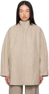 Cordera Taupe Virgin Wool Utility Jacket In Light Taupe