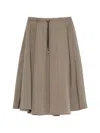 Cordera Technical Drawstring Midi Skirt In Neutral