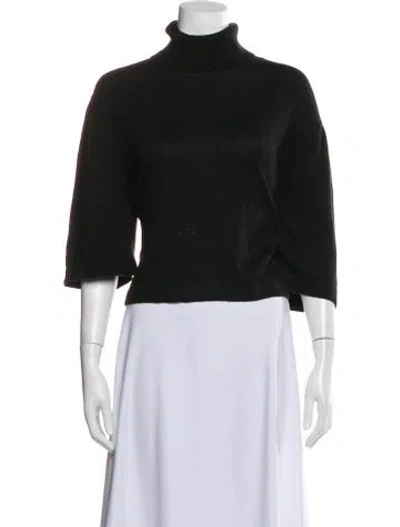 Pre-owned Cordera Turtleneck Three-quarter Sleeve Top In Green