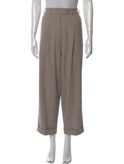 Pre-owned Cordera Virgin Wool Wide Leg Pants In Brown