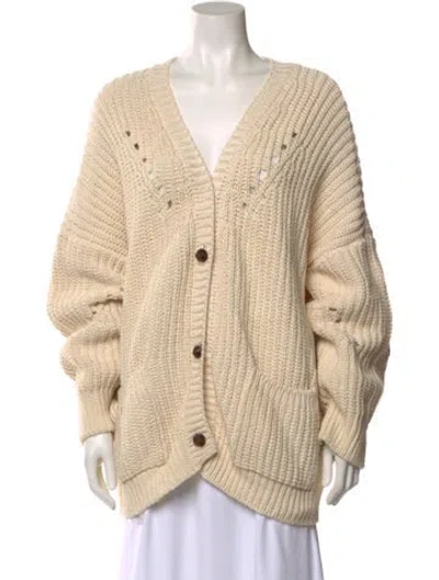 Pre-owned Cordera V-neck Sweater In Neutral