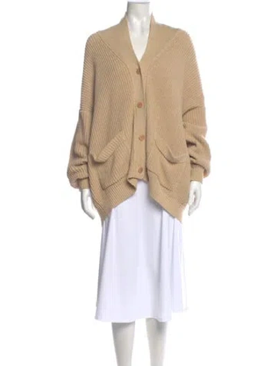 Pre-owned Cordera V-neck Sweater In Neutral