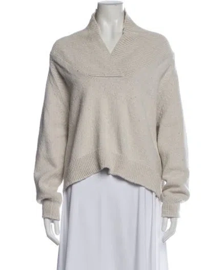 Pre-owned Cordera V-neck Sweater In White
