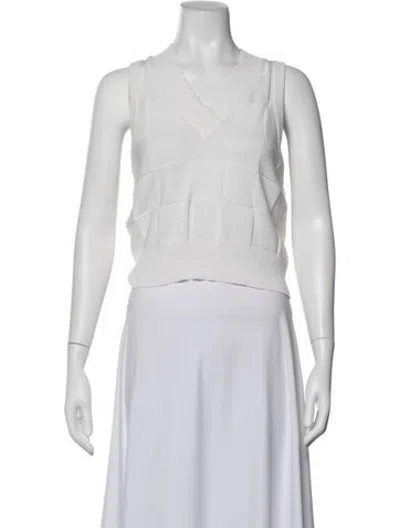 Pre-owned Cordera V-neck Sweater In White