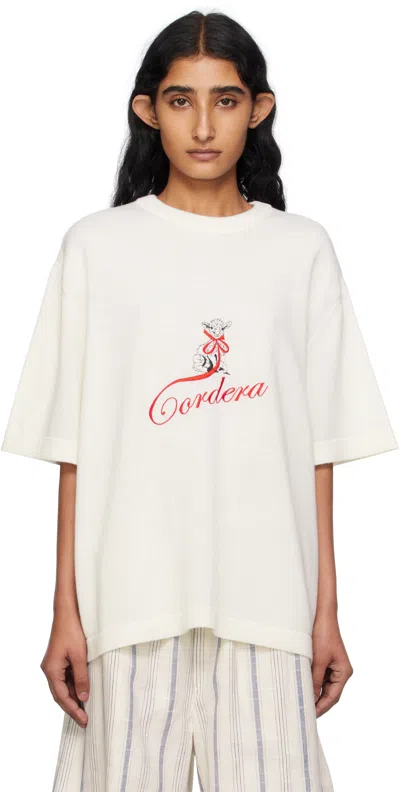 Cordera White Embroidered '' T-shirt