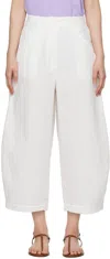 CORDERA WHITE TUBULAR CURVED TROUSERS
