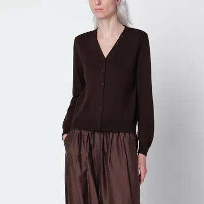 Cordera Wool And Silk-blend Cardigan In Brown