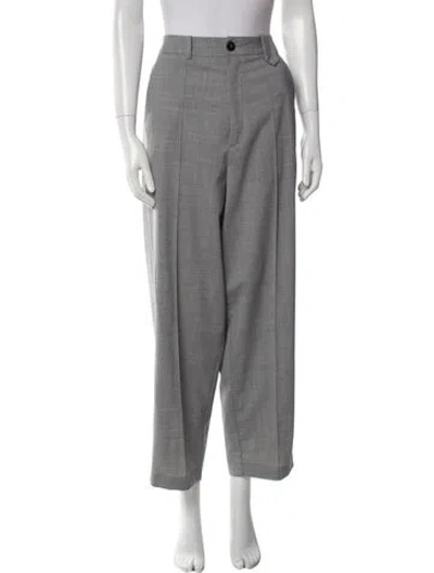 Pre-owned Cordera Wool Straight Leg Pants In Gray